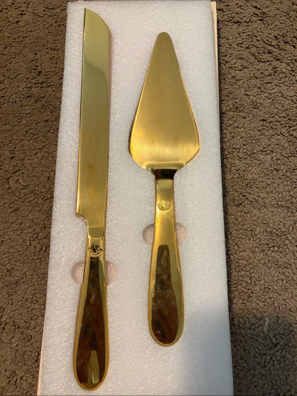 White Cake Server Set - Cake Knife & Server